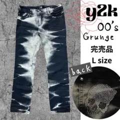 00s y2k archive グランジ スカル ラメ デニム セマンティック