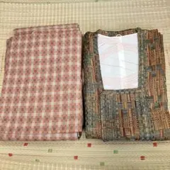単衣着物 道行コート ＊ まとめ売り 着物リメイク用 格子柄のサムネイル