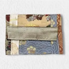 【未使用】着物生地 マルチポーチ フラットポーチ 小物・小銭入れ 和風・和柄