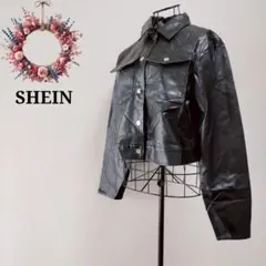 シーイン◇フェイクレザージャケット クロップド 00s Y2K ライダース M