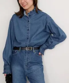 JOURNAL STANDARD relume デニムフリルブラウス　シャツ