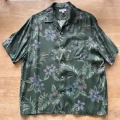 ユナイテッドアローズB&Y★アロハシャツ★開襟★M★グリーン★緑★美品★格安のサムネイル
