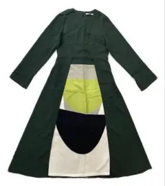 【新品未使用品】UN3D. ロングワンピース 38 ダークグリーン