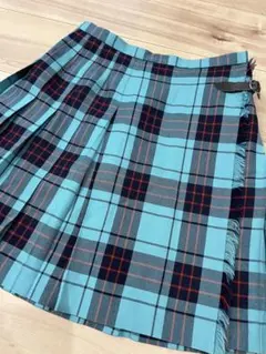 EASTBOY VENUS 水色 チェック柄 プリーツミニスカート（11号）