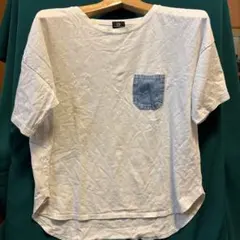 C-SEVENTEEN デニムポケット付きTシャツ M すそがラウンドカット