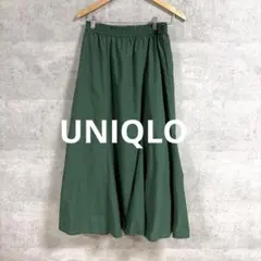 UNIQLO フレアロングスカート グリーン Lサイズ 435