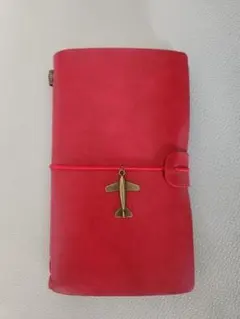 新品　日記　ノート　手帳　コラージュ　トラベラー旅行　メモ　飛行機レッドのサムネイル