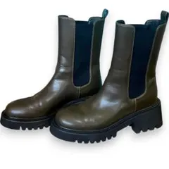 オリエンタルトラフィック　厚底サイドゴアブーツ　 LL オリーブグリーン