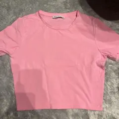 ZARA ピンク クロップドTシャツ M