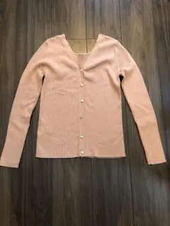 ナノユニバース　カーディガン　 オレンジピンク Vネック 38サイズ