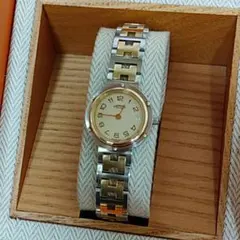 プロフ必様専用エルメス時/極極極美品クリッパー電池新品仕上げ正常稼働品レディース