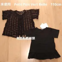未使用☆Petit Pois Vert BeBe☆半袖カットソー2点☆110cm