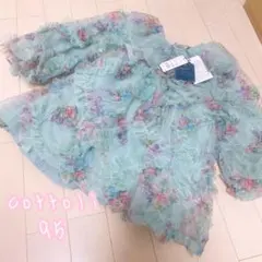 新品未使用タグ付　今季新作♪ ふわふわシフォンワンピ　レース　お花