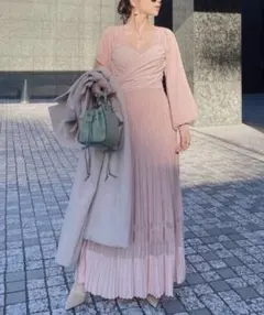 eimy istoire スウェイスカートリボンニットワンピース