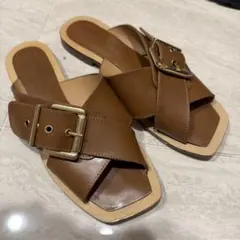 CORSO ROMA 9 レザーサンダル ブラウンのサムネイル