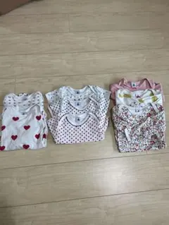 ベビー肌着8枚セット（ハート・ドット・花柄）