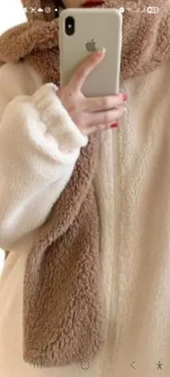 ＊フリースジャケット　アイボリー・ピンク　刺繍入り