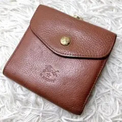 イルビゾンテ がま口 二つ折り 財布 ウォレット レザー 本革 茶 エイジング
