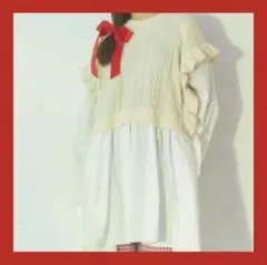 【merry jenny ❤メリージェニー】フリル付き　異素材　チュニック　Fのサムネイル