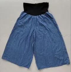 値下げ【匿名配送】マタニティ　ワイドパンツ　デニム　Mサイズ