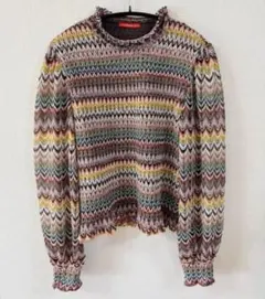 VIVIENNE TAM ボーダージグザグパターン 長袖 カットソー ブラウスのサムネイル