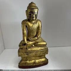 幸運仏坐像光背テラコッタ金箔ビルマ17世紀出土品ビルマシャン州古代仏像値下げ中! 幸運仏坐像光背テラコッタ金箔ビルマ17世紀出土品ビルマシャン州古代