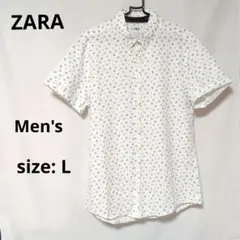 ZARA 半袖シャツ スター柄 ホワイト Lサイズのサムネイル