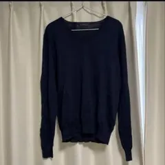 PRADA NAVY WOOL V-NECK SWEATER 48のサムネイル