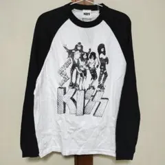 KISS キッス ラグラン バンドTシャツ バンT ロック 長袖 ロンT M 白