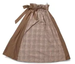 り*ぃ様 【300円スタート】 ブラウン チェック柄 ロングスカート Mサイズ