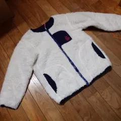 チャムスボアジャケットリバーシブル ホワイト/ネイビー 130