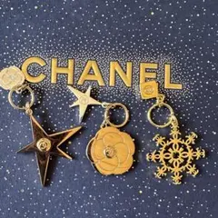 シャネル ホリデー 限定 チャーム 3点セット 雪の結晶 コメット カメリア