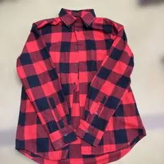GU ネルシャツ レッド×ブラック Sサイズ