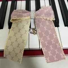 リボン型ヘアアクセサリー ピンク