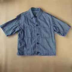 GU ストライプ ショートスリーブシャツ Sサイズ