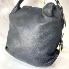 【希少】 BALLY バリー ワンショルダーバッグ シボ革 ネイビー 金具のサムネイル