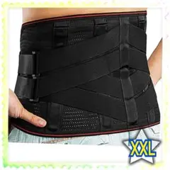 腰用サポーター 腰コルセット 強力固定 加圧 着脱ボーン 男女兼用 黒 XXL
