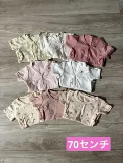 ベビー 半袖肌着ロンパース6点セット　ボタン有りタイプと無しタイプ