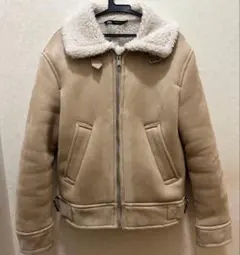 COACH ラムレザー ダウンジャケット ムートン 羊革 ダウン M ベージュ 