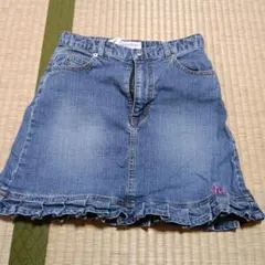 フリル付きデニムスカート