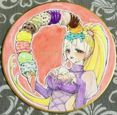 【原画】オリジナルイラスト＊まる色紙＊手描きイラスト＊コピック