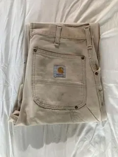 80s カーハート ダブルニーダックパンツ USA製 フェード ペンキ 古着