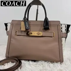 美品☆コーチ COACH スワッガー キャリーオール パイソン 2wayバッグ