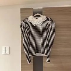 SNIDEL Sustainableレースカラーニットプルオーバー