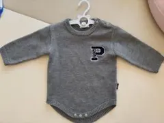 Polo kids グレー 長袖ロンパース　ニット