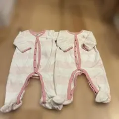babyGap ピンクストライプロンパース 2枚セット