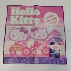 新品　タグ付き　ハローキティ タオルハンカチ 銀の除菌効果付き