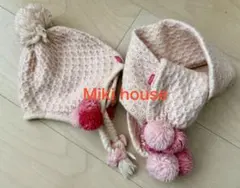 Miki house ポンポン付きニット帽とマフラーセット