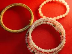 【3点セット】ビーズ 重ね付け可能 ブレスレット
