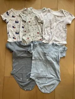ユニクロ　ベビー　ボディスーツ　肌着 5枚セット 80 西松屋